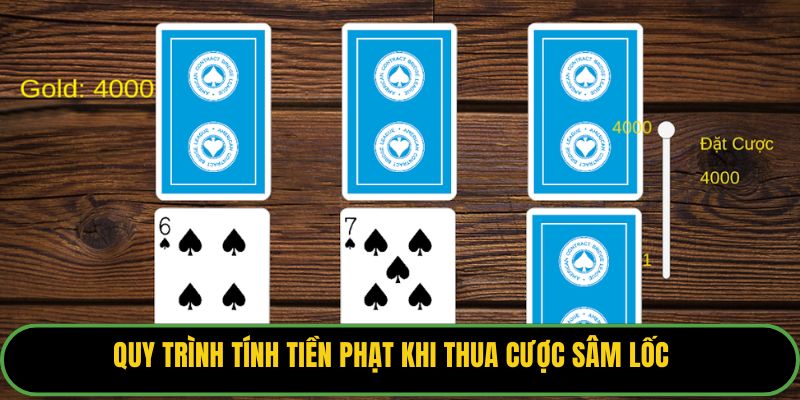 Quy trình tính tiền phạt khi thua cược Sâm lốc.